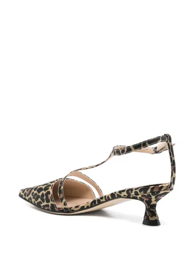 Anna F 55mm Leopard-print Pumps In Brown