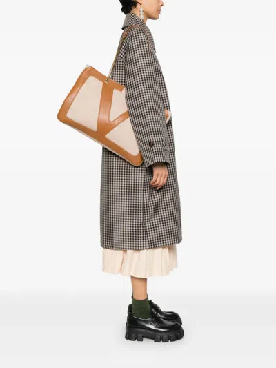 Valentino Viva Superstar Canvas Shoulder Bag In Neutrals