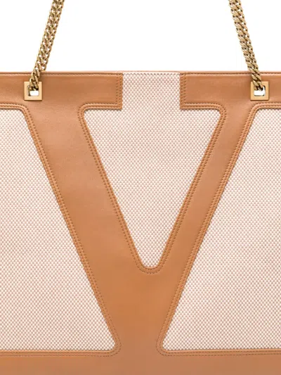 Valentino Viva Superstar Canvas Shoulder Bag In Neutrals