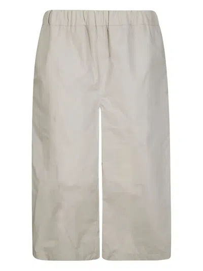 Rier Cotton Bermuda Shorts With Elastic Waist In Neutrals