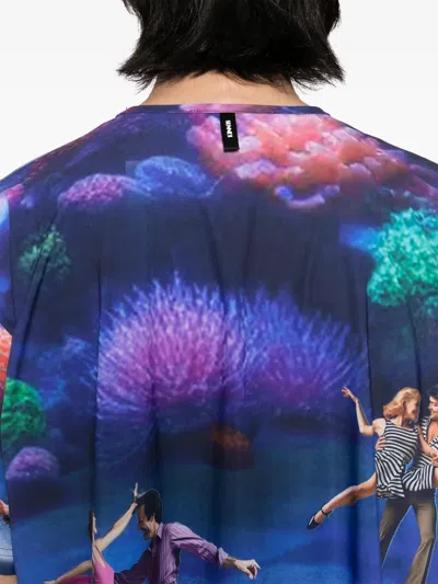 Sunnei Multicolor Over T-shirt In Blue