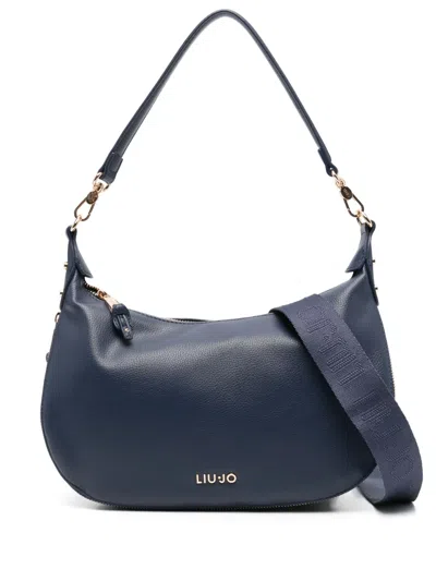 Liu •jo Liu Jo Embossed Print Blue Shoulder Bag In Blue