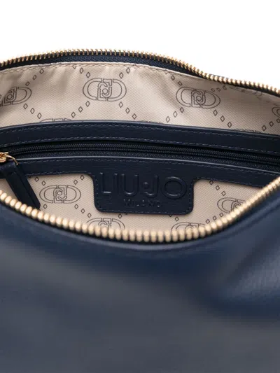 Liu •jo Liu Jo Embossed Print Blue Shoulder Bag In Blue