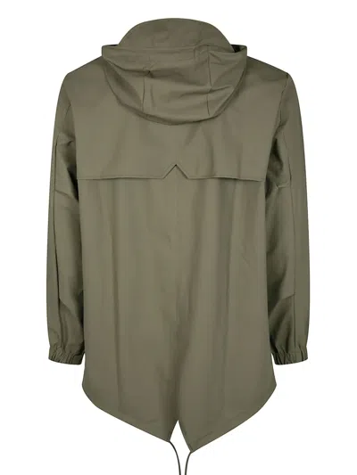 Rains Fishtail Hooded Rain Jacket In Grün
