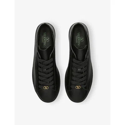 Valentino Royco Nappa Leather Sneakers In Black