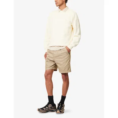 Stone Island Mens Belted Compass-patch Shell Shorts Biscuit In Biscuit