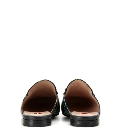 Shop Gucci Ghost Princetown Leather Slippers In Black