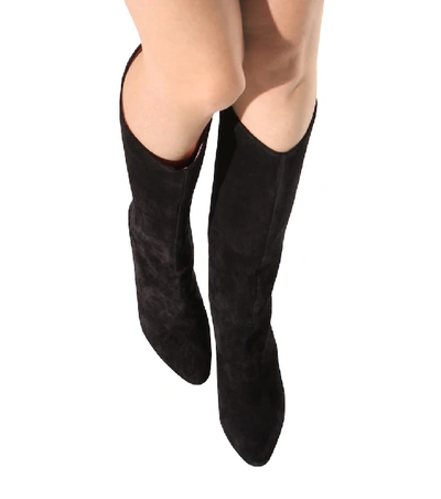 Shop Acne Studios Aly Suede Knee-high Boots In Black