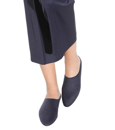 Shop The Row Bea Cashmere Slippers In Blue