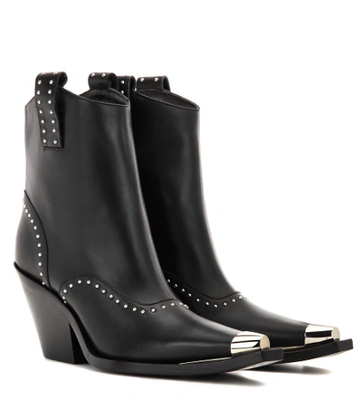 Givenchy Studded Leather Western Boot, Black In Llack