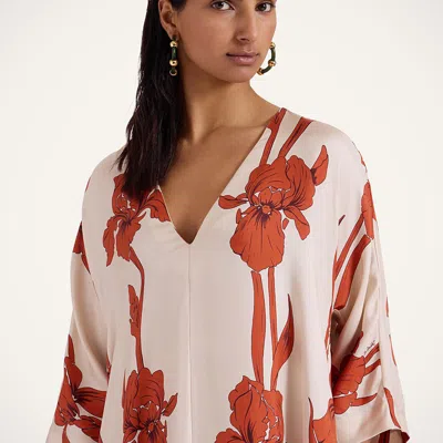 La Doublej La Double J Muumuu Printed Silk-satin Maxi Dress In Multicoloured