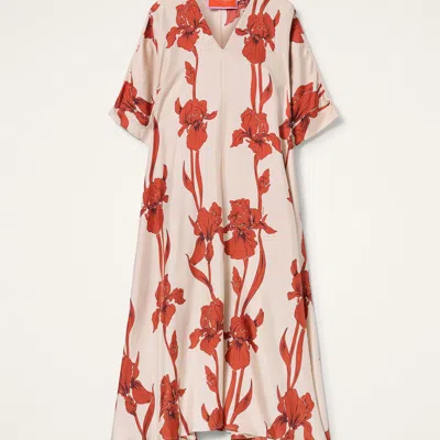 La Doublej La Double J Muumuu Printed Silk-satin Maxi Dress In Multicoloured