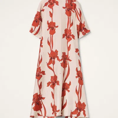 La Doublej La Double J Muumuu Printed Silk-satin Maxi Dress In Multicoloured