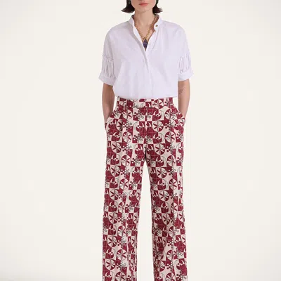 La Doublej Loose Pants In Eclipse Burgundy
