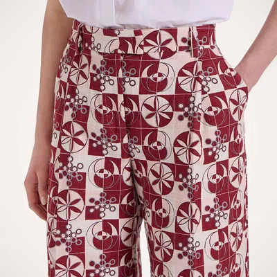 La Doublej Loose Pants In Eclipse Burgundy