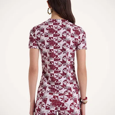 La Doublej Jazzercize T-shirt In Eclipse Bordeaux