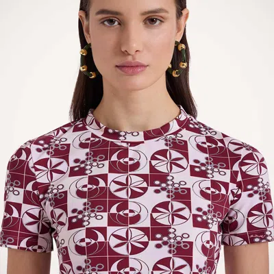 La Doublej Jazzercize T-shirt In Eclipse Bordeaux