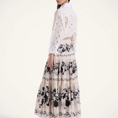 La Doublej Tiered Skirt In Stilo Placée Ivory