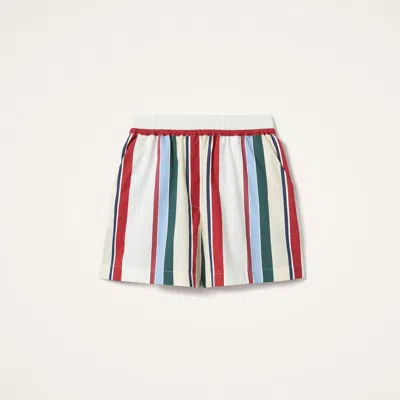 La Doublej Pull-up Shorts In Stripes Multicolor