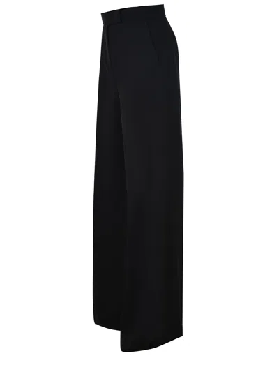Max Mara Wide-leg Black Trousers In Compact Cady