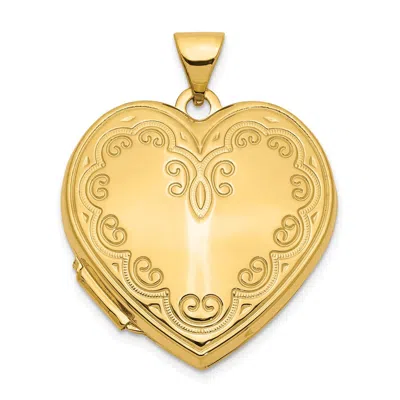 Diamond2deal 14k Yellow Gold Heart Locket Pendant In Yellow