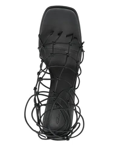 Rick Owens Black Hollywood Web Platform 65 Heeled Sandals