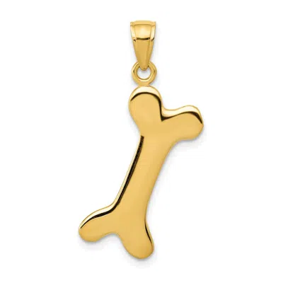 Diamond2deal 14k Gold Solid Polished Dog Bone Charm In Yellow