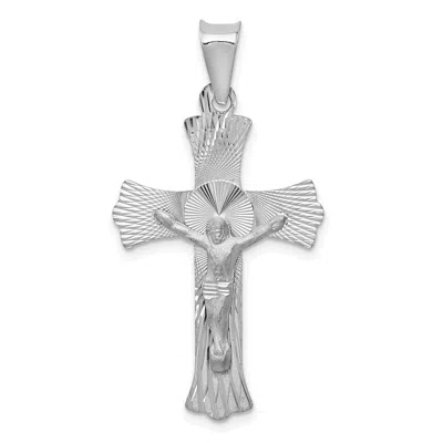 Diamond2deal 14k White Gold Crucifix Pendant In White