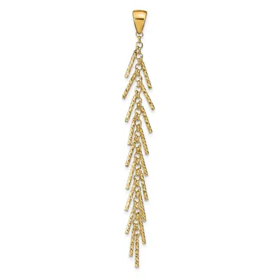Diamond2deal 14k Yellow Gold Polished Diamond-cut Pendant In Yellow