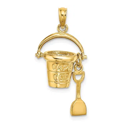 Diamond2deal 14k Yellow Gold 3d Cape Cod Bucket Shovel Charm In Yellow