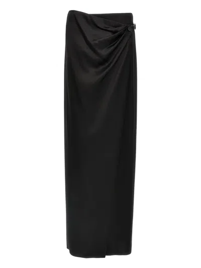 Tom Ford Maxi Wrap Skirt With Belt Detail In Black