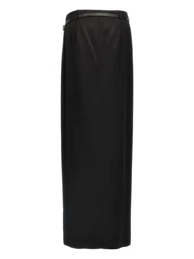 Tom Ford Maxi Wrap Skirt With Belt Detail In Black