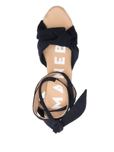 Manebi 100mm Hamptons Espadrilles In Blue