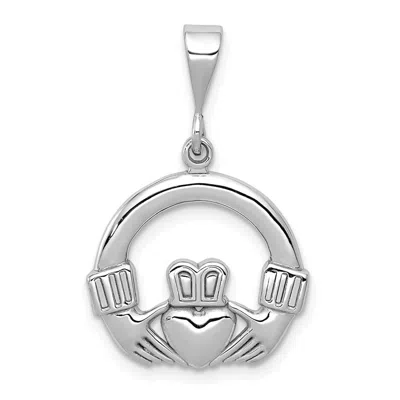 Diamond2deal 14k White Gold Claddagh Charm In White