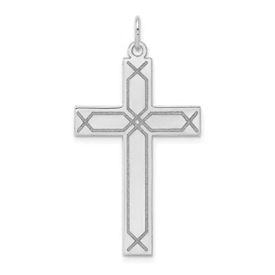 Diamond2deal 14k White Gold Laser Designed Cross Pendant In White