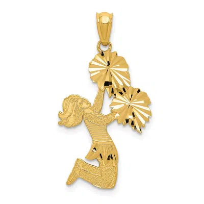 Diamond2deal 14k Yellow Gold Diamond Cut Cheerleader Charm In Yellow