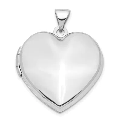 Diamond2deal 14k White Gold 21mm Heart Domed Family Locket Pendant In White