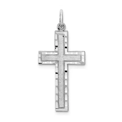 Diamond2deal 10k White Gold Cross Charm In White