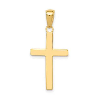 Diamond2deal 14k Gold Polished Cross Charm In Yellow