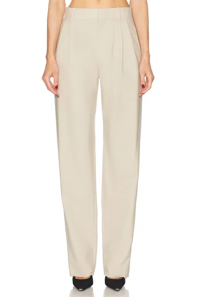 Saint Laurent Wool Tailored Pants In Beige