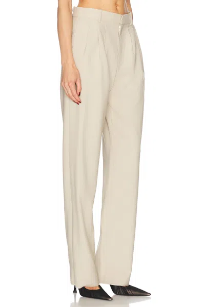 Saint Laurent Wool Tailored Pants In Beige