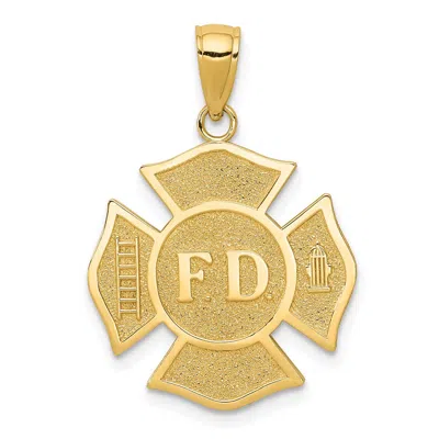 Diamond2deal 10k Yellow Gold Fire Dept. Maltese Cross Pendant In Yellow