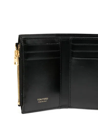 Tom Ford Snakeskin-effect Wallet In Black