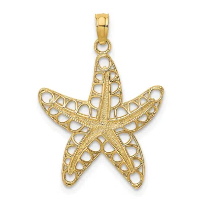 Diamond2deal 14k Yellow Gold Cut-out Starfish Charm In Yellow