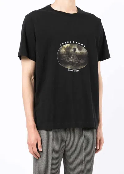 Ziggy Chen Pattern Printed Short-sleeved T-shirt In Black