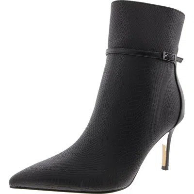 Calvin Klein Vivera Womens Buckle Faux Leather Booties In Black