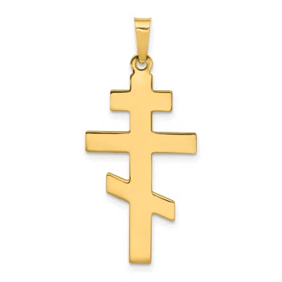 Diamond2deal 14k Yellow Gold Eastern Orthodox Cross Charm In Yellow