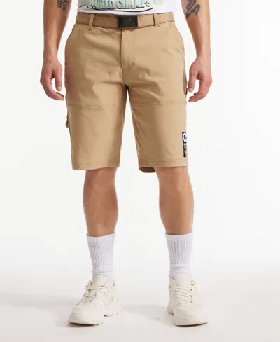 Ecko Unltd Keep Tabs On Belted Cargo Short In Khaki