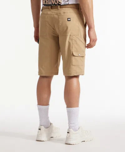 Ecko Unltd Keep Tabs On Belted Cargo Short In Khaki