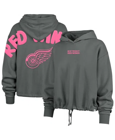 47 Brand Women's Gray Chicago Blackhawks Bright Side Venice Cropped Pullover Hoodie In Gray